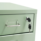 6Tier Metal File Cabinet W/ Lock and Wheels Cream Green File Organizer Box Storage Cabinet for Office
