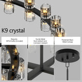23.6 Inches Luxury Chandeliers Crystal Living Room Bedroom Decorative Light
