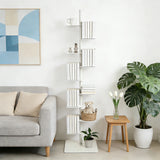 Metal Spine Bookshelf 9-Tier Metal Vertical Bookshelf DIY Spine Book Tower
