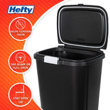 2 Pack Kitchen Trash Can 13 Gallon Plastic Odor-Blocking Touch-Top Garbage Bin with Push Button