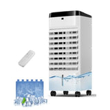 Portable evaporative air cooler for bedroom and office use, plastic housing