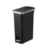 Slim Kitchen Trash Can, 10.5 Gallon Plastic Step Garbage Bin