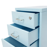 3 -Tiers  Vertical File Cabinet Metal Mobile File Cabinet with Lock