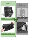 1.9 Gallon Flexible Silicone Car Trash Can With Secure Lid And Adjustable Strap, Compact Hanging Waste Bin For Vehicles