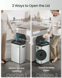 Motion Sensor Trash Can,13-Gallon Automatic Garbage Can With Soft Close Lid