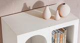 70.87" Tall Geometric Bookshelf, White Arched Bookcase with 5 Irregular Storage Shelves