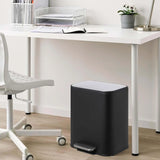 Kitchen Trash Can Stainless Steel Step on Garbage Bin with Soft Closing Lid Removable