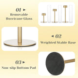Set of 3 Tall Taper Candlestick Holders for Table Centerpiece Wedding Decor