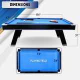 7 ft MultiGame Table. Billiards, Table Tennis and Handy Serving Table