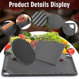 3-in-1 Cast Iron Grill Press Set Dual-sided Rectangular Round Grid Press Flat for Panini