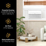 24,000 BTU Window Air Conditioner with Quiet, 230V, AC for Large Rooms