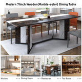 71In Large Rectangular White Dining Table for 4 5 6 8 10 People, Family Dinner Table