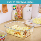 2Pack 2260ml/ Large Glass Storage Containers with Lids, Meal Prep Food Container Set