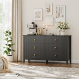 Dresser for Bedroom w/ 6 Drawers, 54" Extra Wide Modern Chest of Drawers