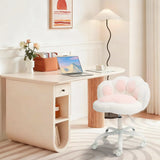 Vanity Chair with Cat Paw Back,Armless Desk Chair Cute Small Office Chair with Wheels Adjustable Height
