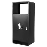 Commercial Outdoor Trash Can Public Street Regular Waste Storage Bucket 11 Gallon with Ashtray for Office