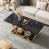 Tribesigns Rectangle Coffee Table, 47.24-inch Modern Coffee Tables for Living Room