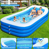 Inflatable Pool with Canopy for Adults & Kids, Large 110"x63"x20"