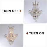 16.9" Luxury Retro Crystal Chandelier European Style Imperial Style Copper Color