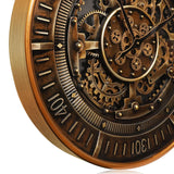24' Wall Clock With Moving Gears Large Industrial Steampunk Metal Clock