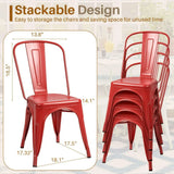 Furmax Metal Dining Chair Indoor-Outdoor Use Stackable Classic Trattoria Chair Chic Dining Bistro Cafe