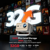 XGODY Projector Netflix Officially 700 ANSI 4K Voice Control Smart for Home
