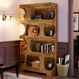 Tribesigns 71" Tall Bookcase, 4-Tier S-Shaped Bookshelf, Wood Decorative Storage Shelving