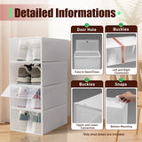 20PCS/24PCS Foldable Flip Shoe Boxes Set Shoe Rack Stackable Storage Container Plastic Clear Shoe Case