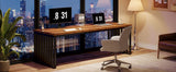 2-Person Desk with Metal Frame,Double Desk for Two People