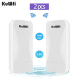 KuWFi 2.4G Wireless Bridge 300Mbps Outdoor CPE Wi Fi Signal PTP Long Range