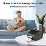Bluetooth Shipping Label Printer with 1 Roll Labels - D520BT Thermal Label Printer