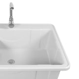 Household Plastic Kitchen Sinks| Freestanding Laundry Sink W/ Washing Board and Storage Shelf|