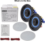 Herdio 4 Inch Ceiling Mounted Speaker Recessed Ceiling Wall Waterproof Speaker