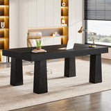 LITTLE TREE 5ft Conference Table, Heavy Duty Rectangular Modern Industrial Meeting Table with 4 Tapered Legs for Office, Black