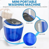 Portable washer for compact laundry use, translucent ABS plastic tub, white color, quiet operatio