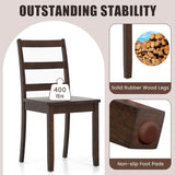 Dining Chairs Set of 4, Ladder Back Side Chairs with Solid Rubber Wood Legs ed