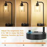 Set of 2 Fully Dimmable Nightstand Lamps with Color Temperature and Bulbs