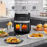 8-in-1 Air Fryer 6 Qt, Premium Ceramic Coating,Precise Heating for Even Results