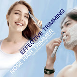 Nose Hair Trimmer for Men Women 2in1 Facial Hair Removal Trimmer Metal Body Rechargeable Waterproof Portable Nose Ear
