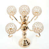 Candle Holders, 5-Arm Creative Iron Candelabra 55cm Gold for Dining Room