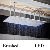Nickel/Chrome/Black LED 40cm/80cm rectangular brass shower nozzle faucet bathroom accessories