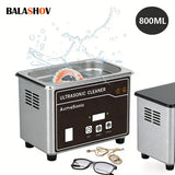 US 110V Portable Ultrasonic Cleaner, Stainless Steel Sonic Cleaning Machine for Jewelry, Eyeglasses, Dentures,
