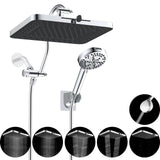 Upgraded 5-spray 13'' Shower Head, High Pressure Rainfall Shower Head, Dual Showerhead