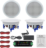 Herdio 5.25” Flush Mount Bluetooth Ceiling Speaker System Max Power 600 Watts Perfect For Humid