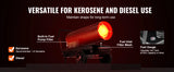 Portable Torpedo Diesel Space Heater with Thermostat Tank Energy