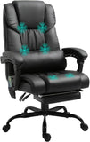 Office Chair with 6 Vibration Points, PU Leather Reclining Computer Chair