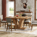 Tribesigns 47-Inch Dining Table for 4-6, White Kitchen Dinner Table with Heavy Duty Pedestal