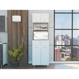 Caribe Microwave Cabinet, Four Legs, One Drawer, Double Door, One Shelf  White