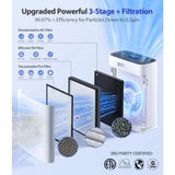 Home air purifier for large rooms, white ECOSELF HAP603WF w/ WiFi control