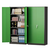 Metal Storage Cabinet, 72" Garage Cabinet with Doors and Shelves Lockable Steel Multifunctional Cabinets